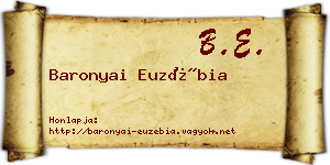 Baronyai Euzébia névjegykártya
